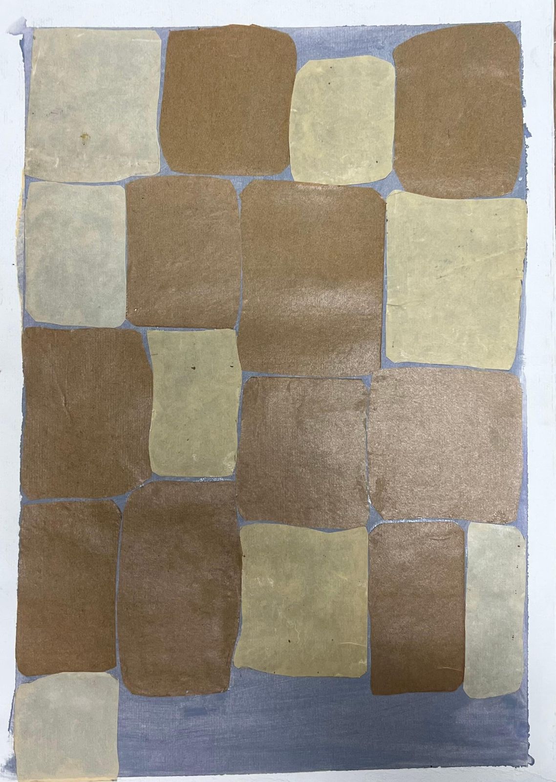Helen Greenfieldminimalist Composition Of Softened Geometric Shapes In Muted Tones Of Beige