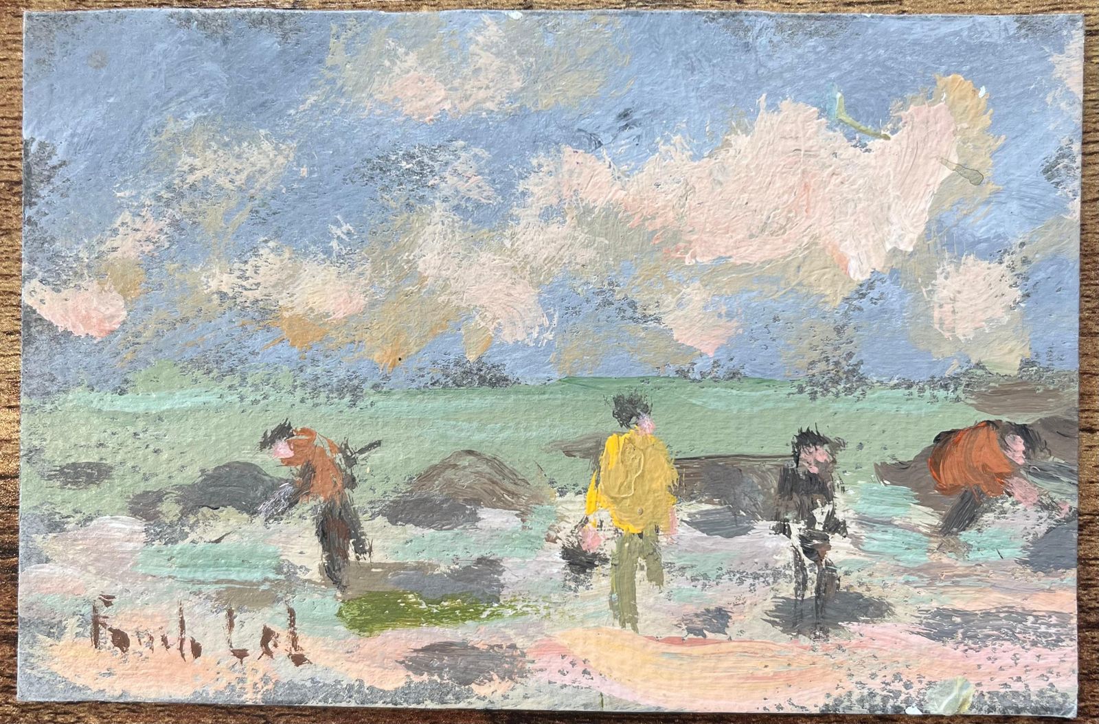 Fanch Lelfrench Impressionist Oil Painting Of Figures At The Beach At St Lunaire2005 photo furniture