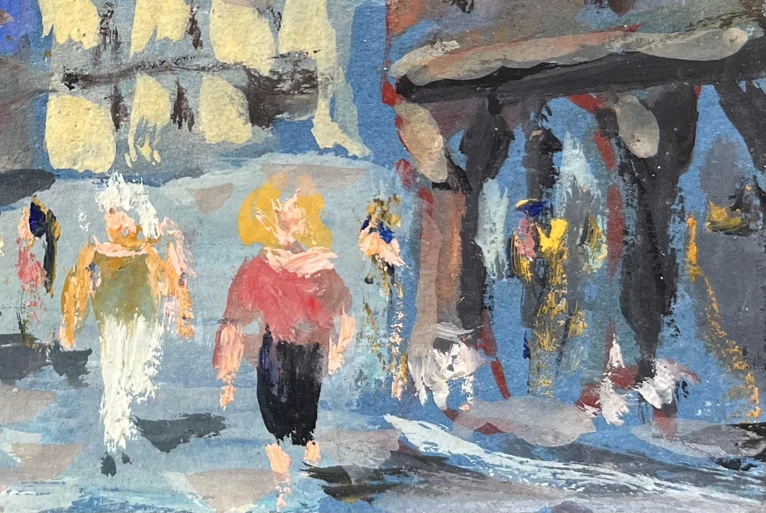 Fanch Lelfrench Impressionist Oil Painting Of Various Figures Strolling In Dinan2001 photo for sale