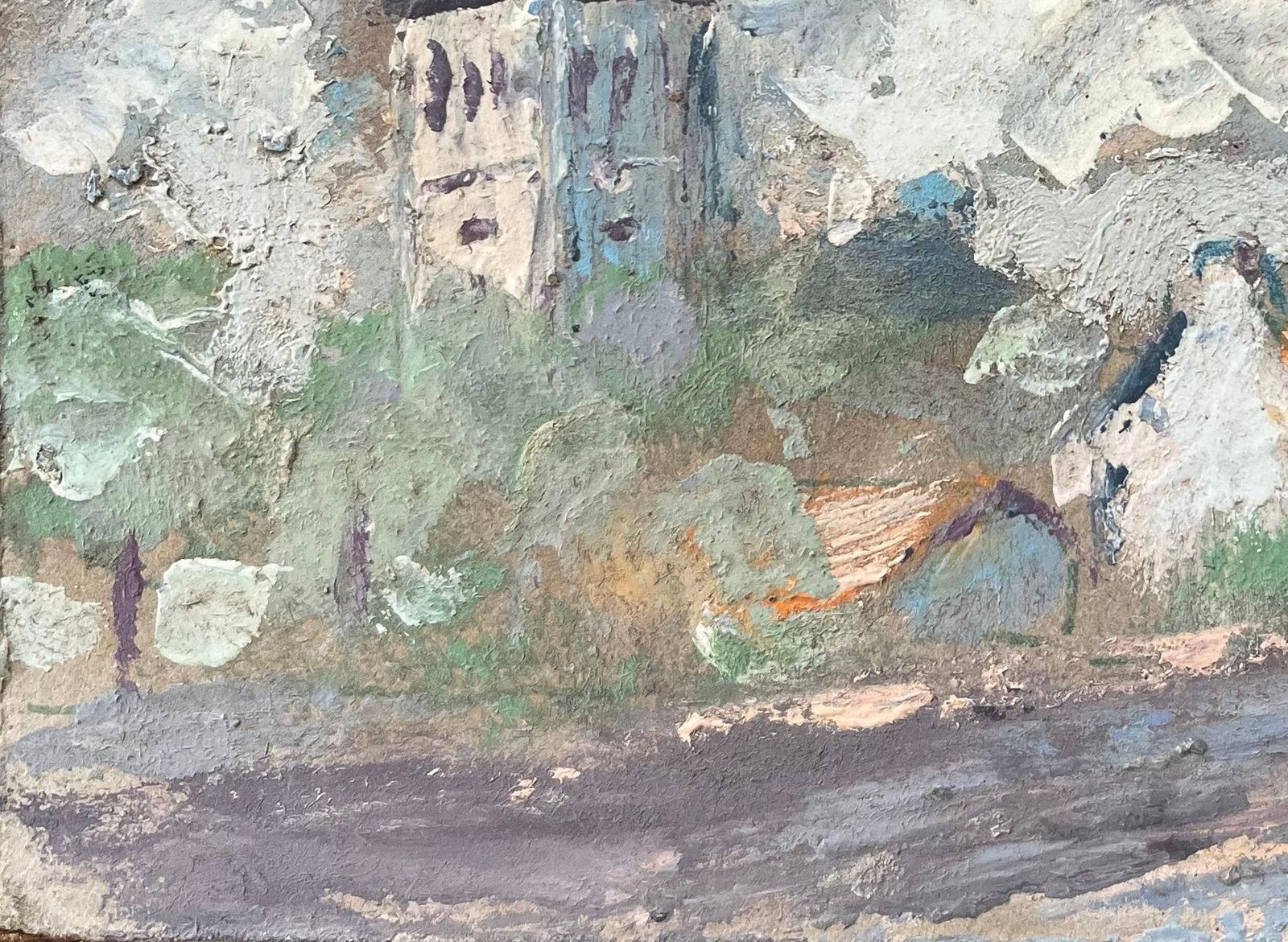 Fanch Lelfrench Impressionist Oil Painting Of A Village Scene With Church Tower20th Century photo vinterior