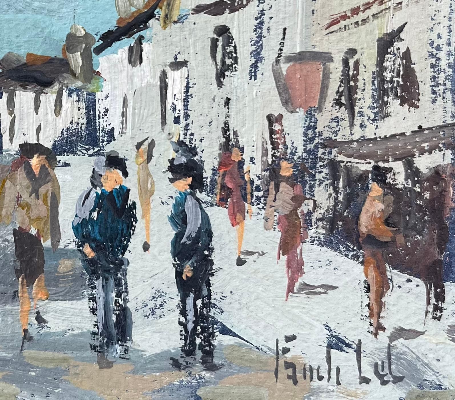 Fanch Lelfrench Impressionist Oil Painting Of A Bustling Village Of Dol De Bretagne2004 photo for sale