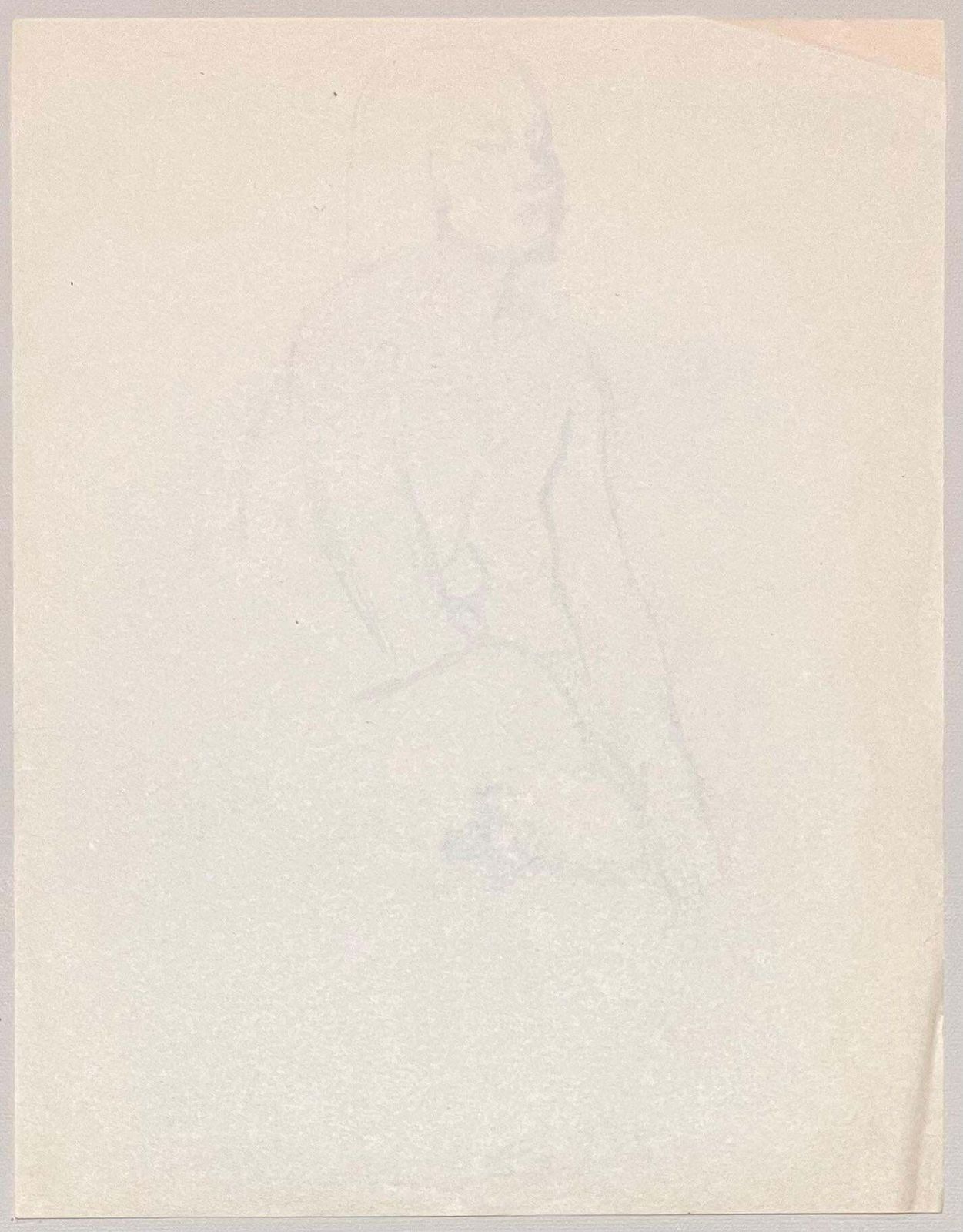 Josine Vignonmid Century French Pencil Study Of A Seated Female Nude1950's photo 101.0