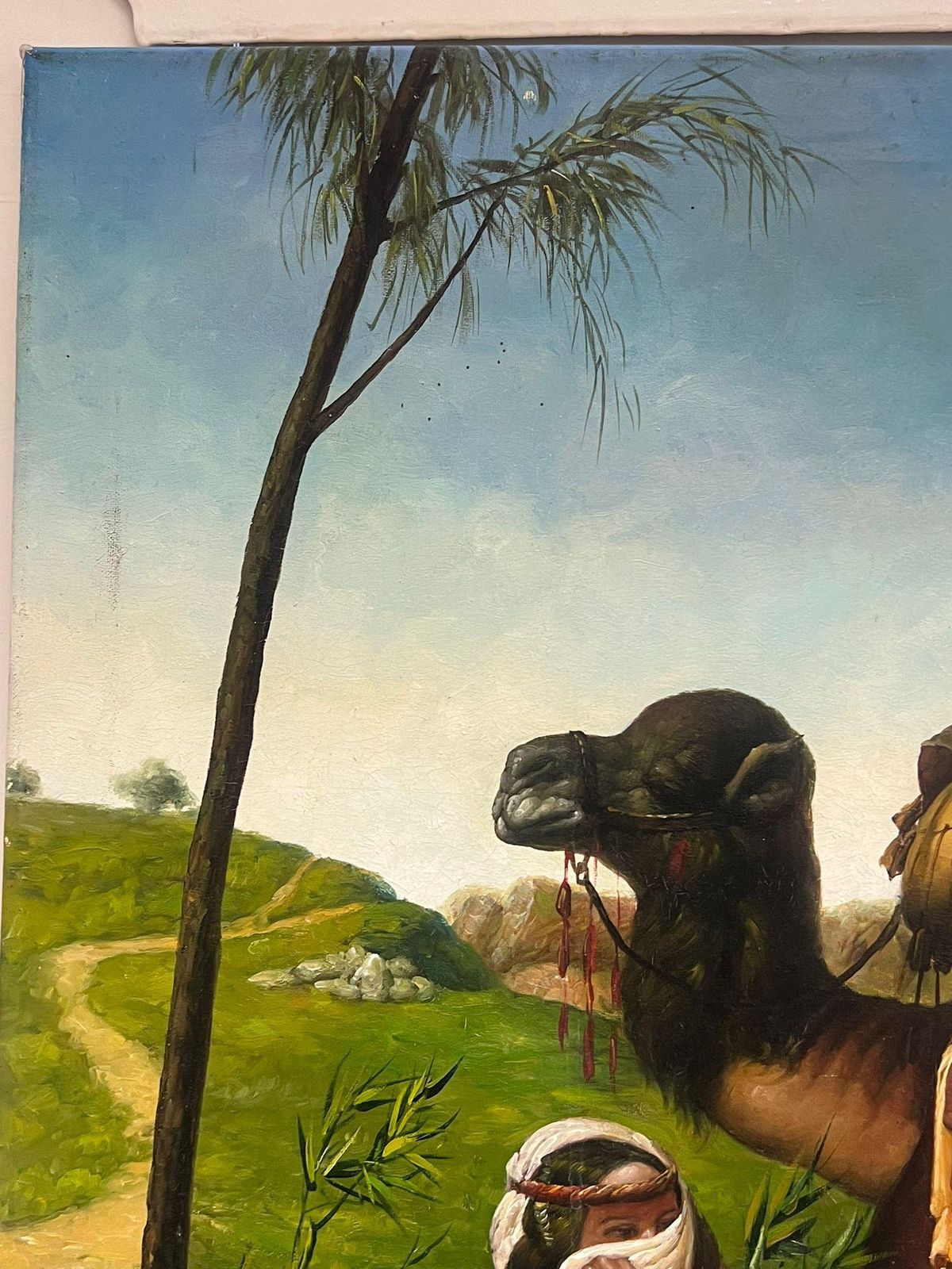 French Schoolnorth African Traveller With Camel In Landscape Large Orientalist Oil Painting photo 1333.0