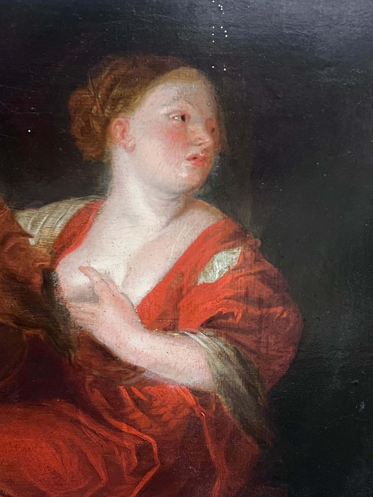 Fine 17th Century Flemish Baroque Oil Painting Roman Charity Large Wood Panel17th Century photo 22939.0