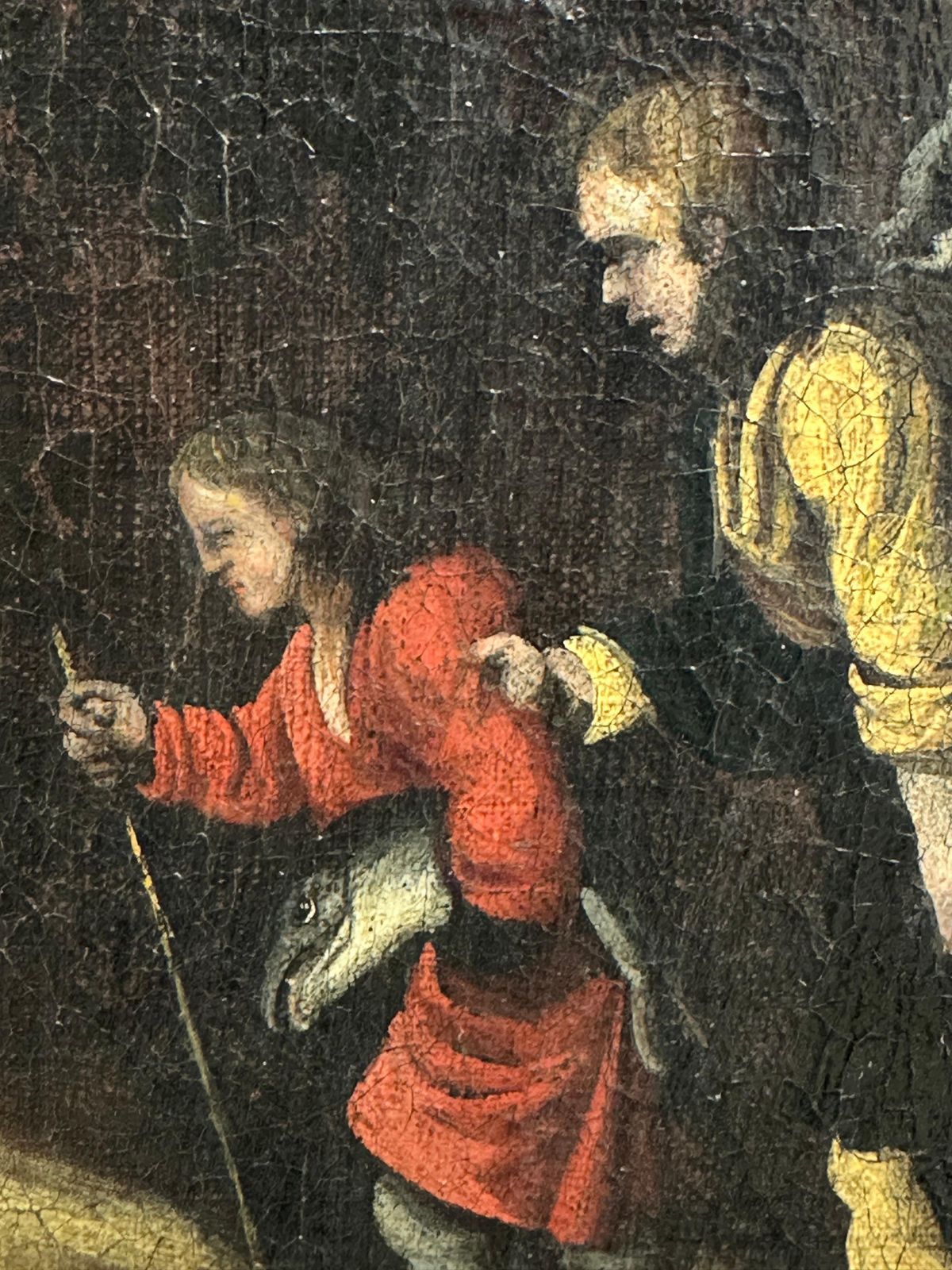 Huge 1600's Flemish Old Master Oil Painting Tobias & The Angel Baroque Landscape1600 photo 14087.0