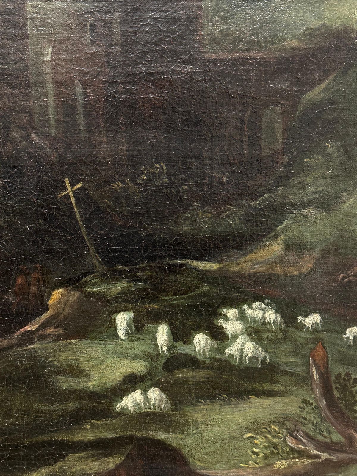 photo furniture Huge 1600's Flemish Old Master Oil Painting Tobias & The Angel Baroque Landscape1600