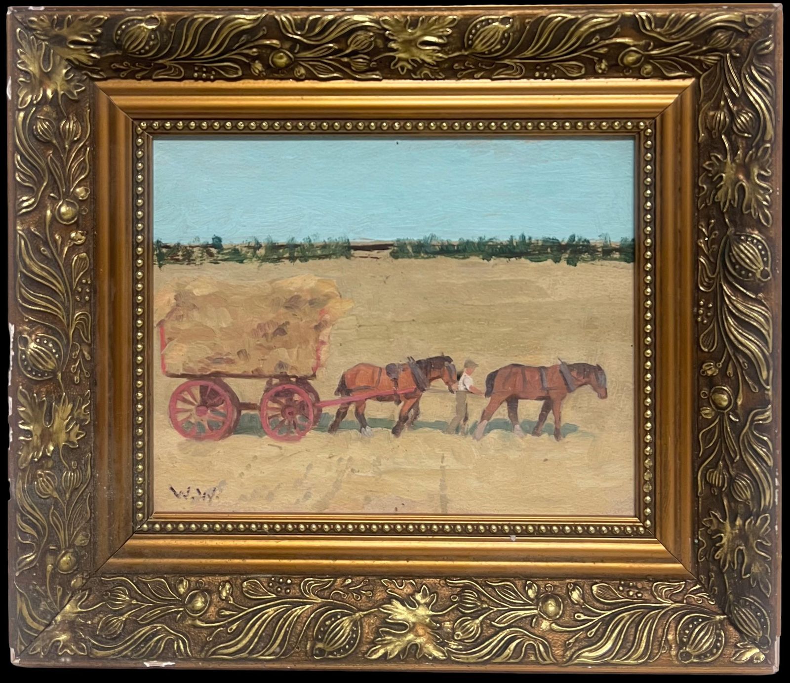 Wilfred Wilsonthe Haycart Mid 20th Century English Impressionist Signed Oil Painting photo furniture
