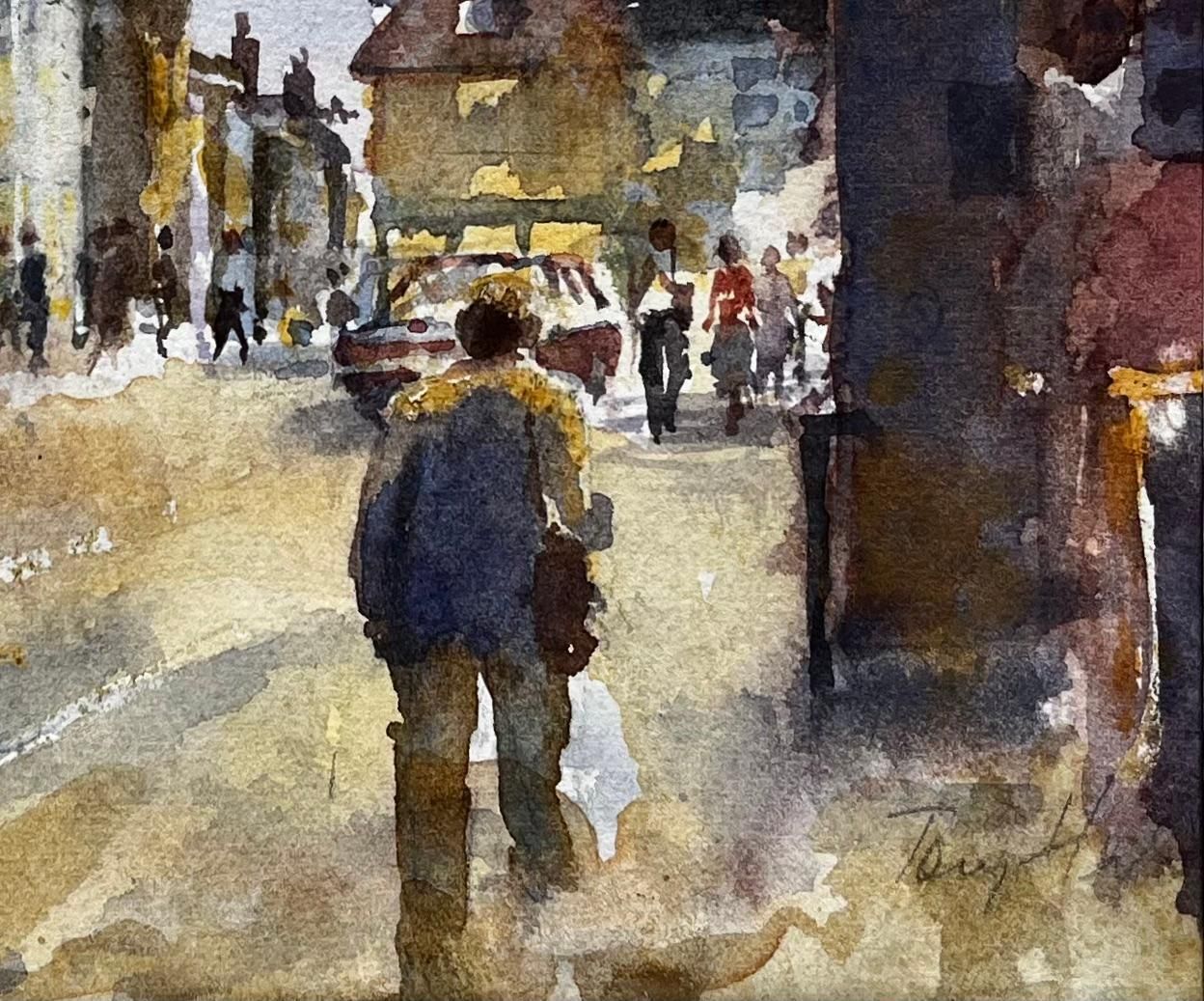 Anthony Herbertevening Scene On Southwold High Street Original British Townscape Watercolour photo 341.0