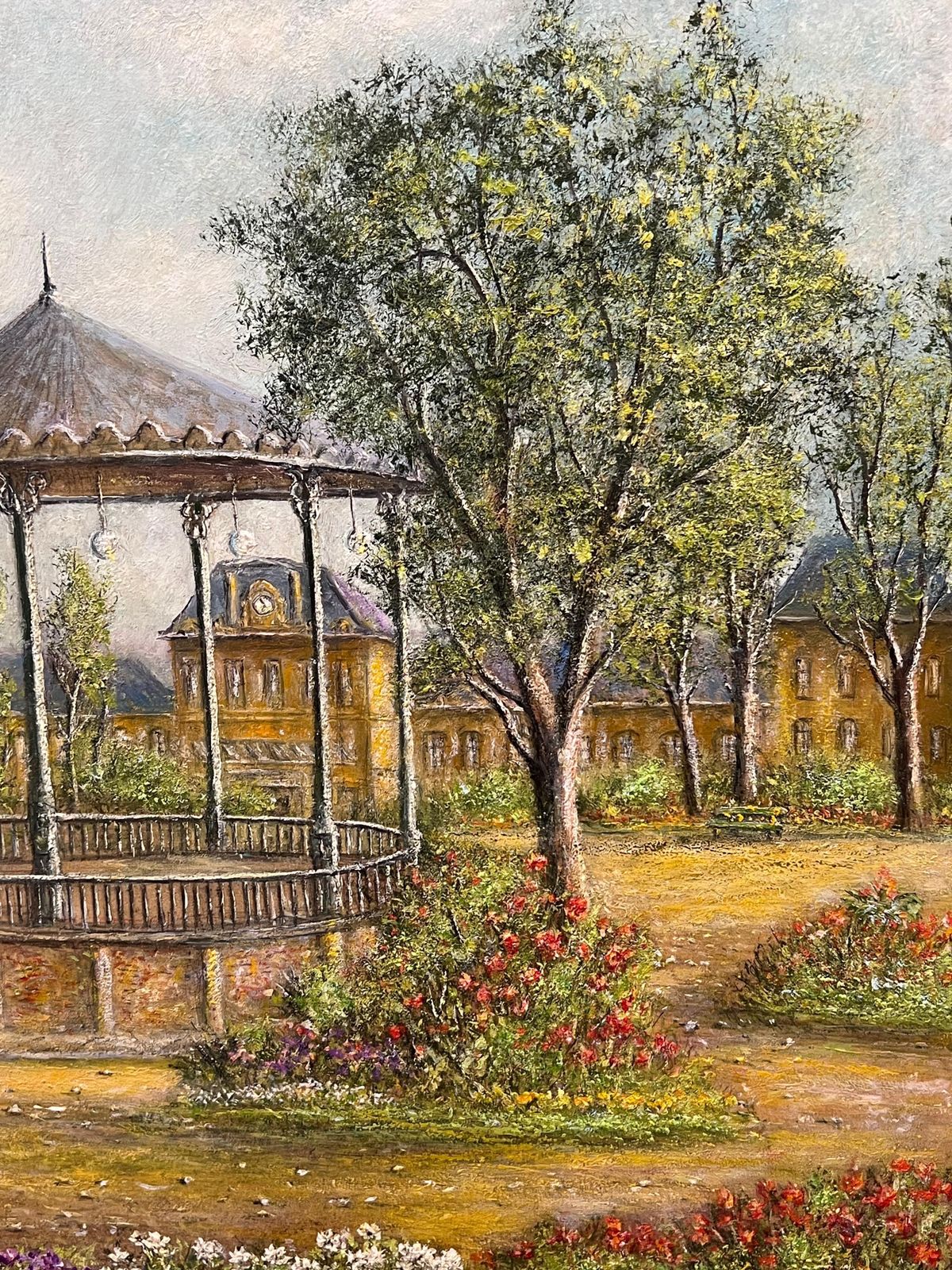 Jean Fouriesummer Grandstand In A Floral Garden Grounds Oil Landscape Painting photo Art