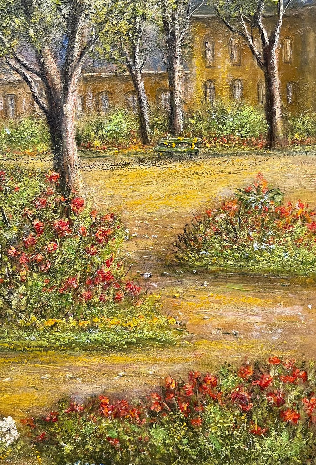 Jean Fouriesummer Grandstand In A Floral Garden Grounds Oil Landscape Painting photo vinterior