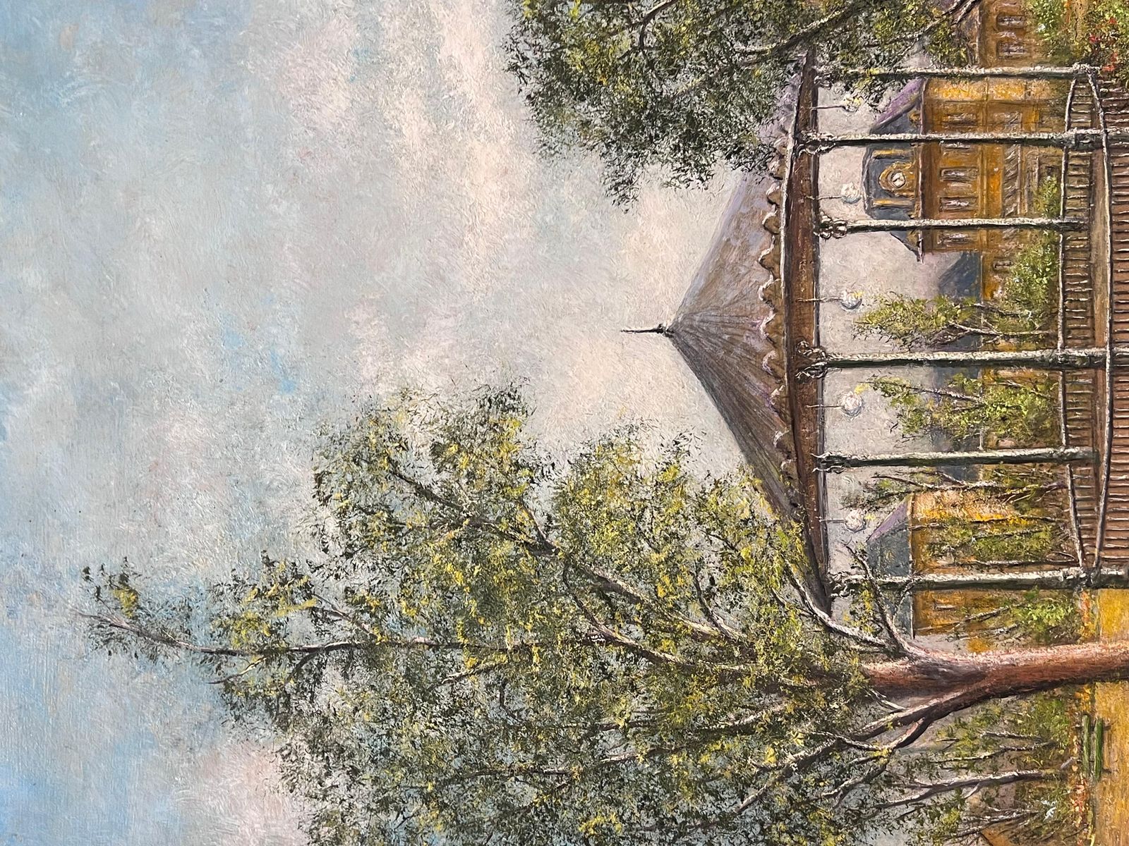 photo furniture Jean Fouriesummer Grandstand In A Floral Garden Grounds Oil Landscape Painting
