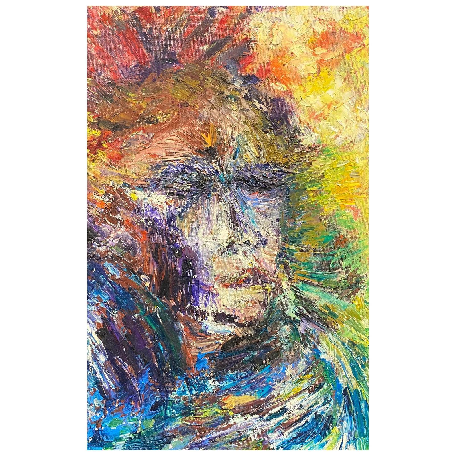 Unknown20th Century Original French Expressionist Portrait Oil Painting20th Century