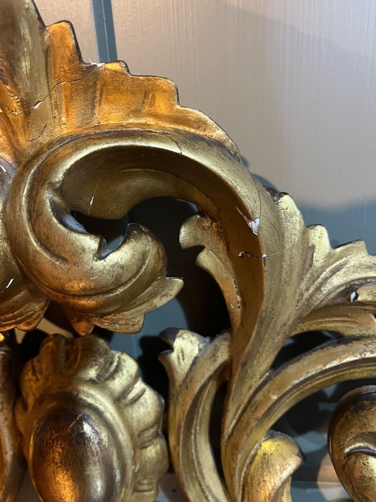 Antique Carved Wood With Gesso & Gilt Beautiful Decorative Unique Item 1800’s photo Furniture