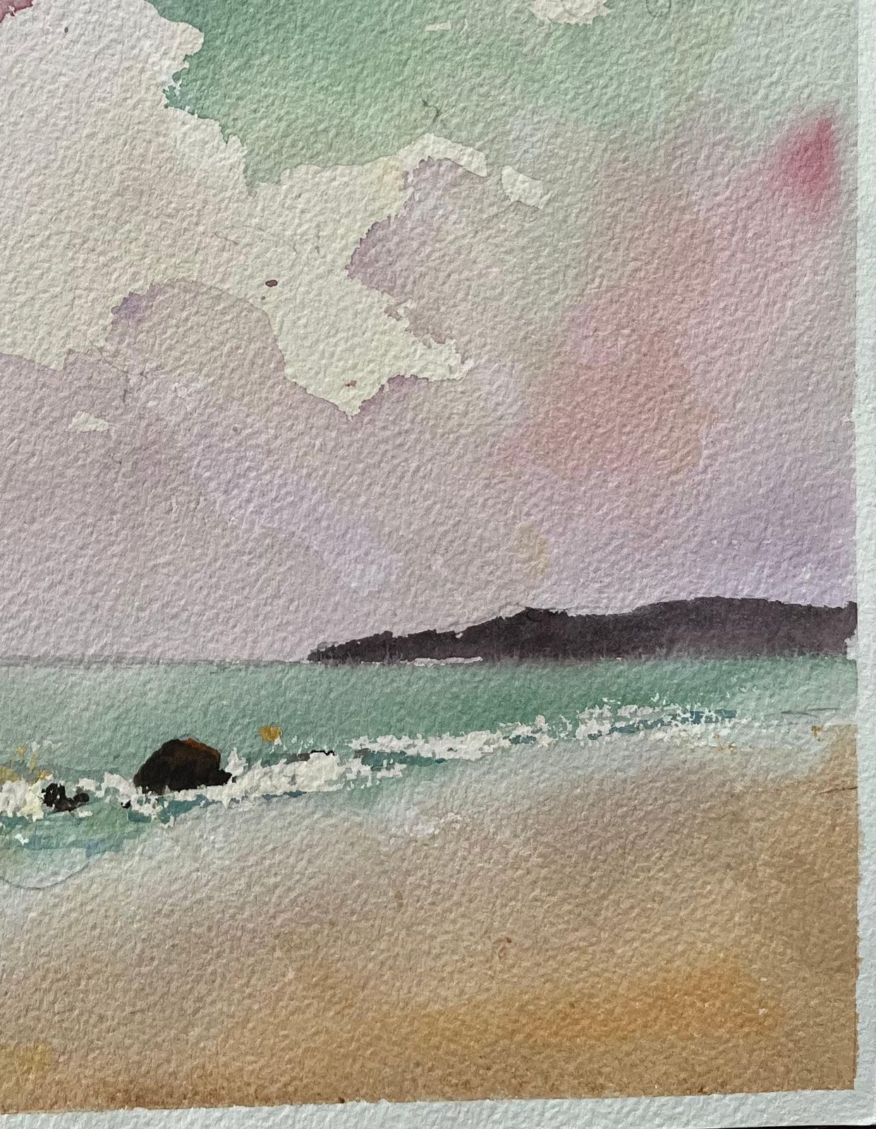 Anthony Averybritish Impressionist Watercolor Of A Coastal Seascape With Vibrant Sky photo Art