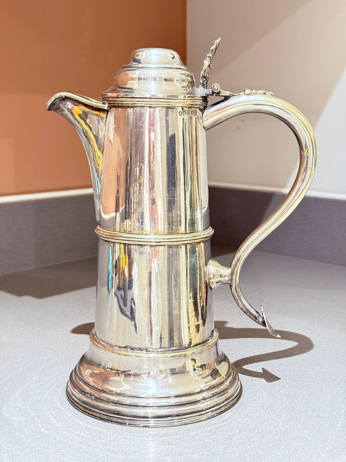 Antique English Silver Plated Coffee Pot With Hinged Lid, Ornate Hot Water Pot photo furniture