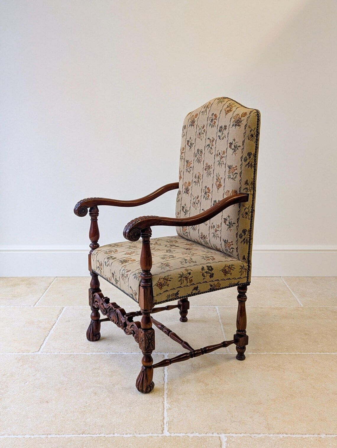 photo for sale Pair Of Antique Late Victorian Walnut Armchairs C.1890