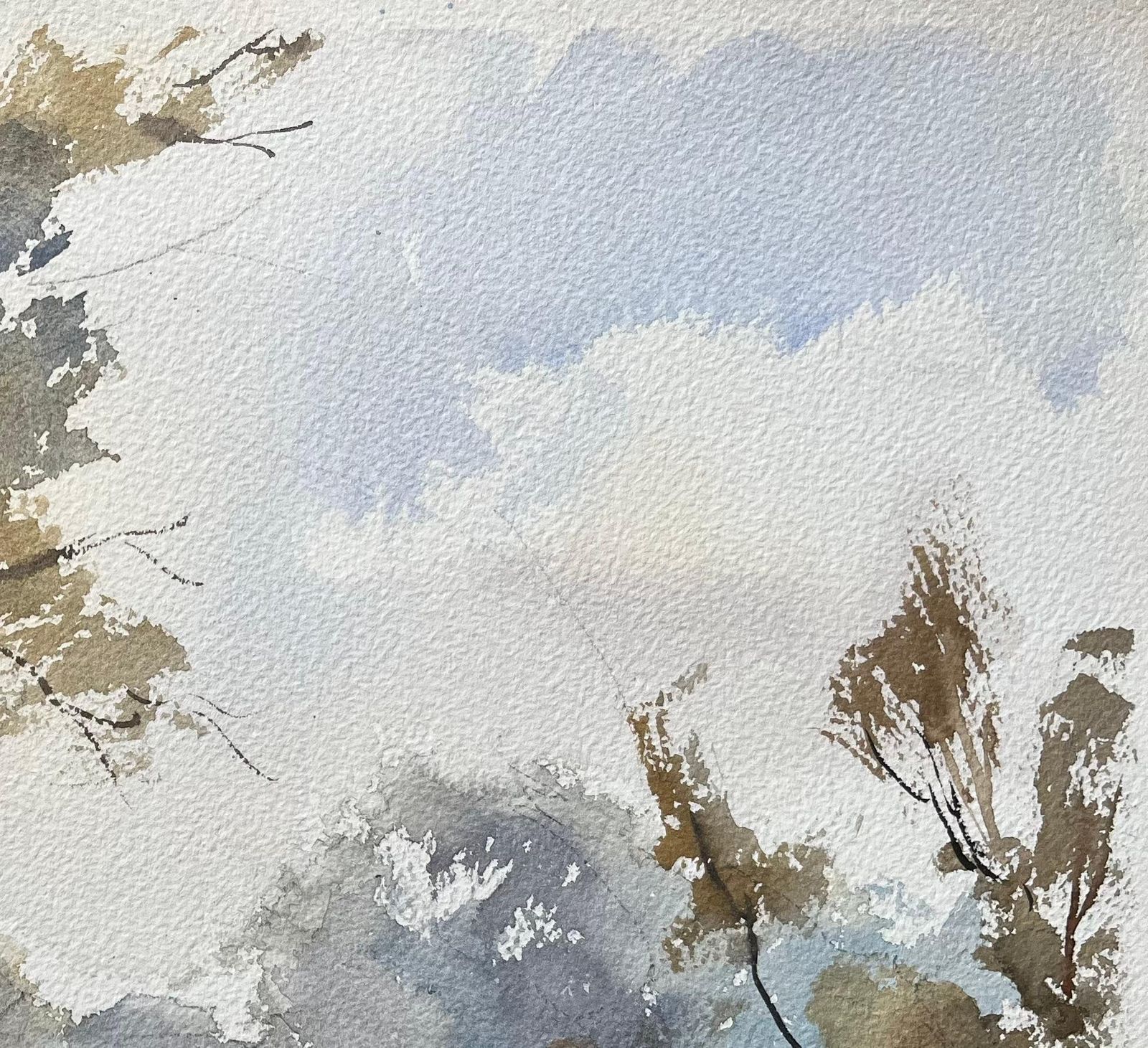 Anthony Avery British Impressionist Watercolor Of Trees And Reflection On Water photo Art