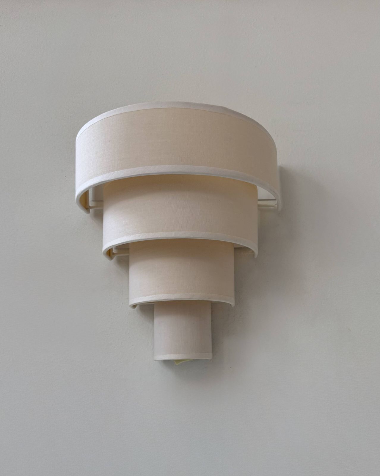 Pair Of Vintage Wall Lights, Beige Fabric, Arlus, France, 1980. photo 396.0