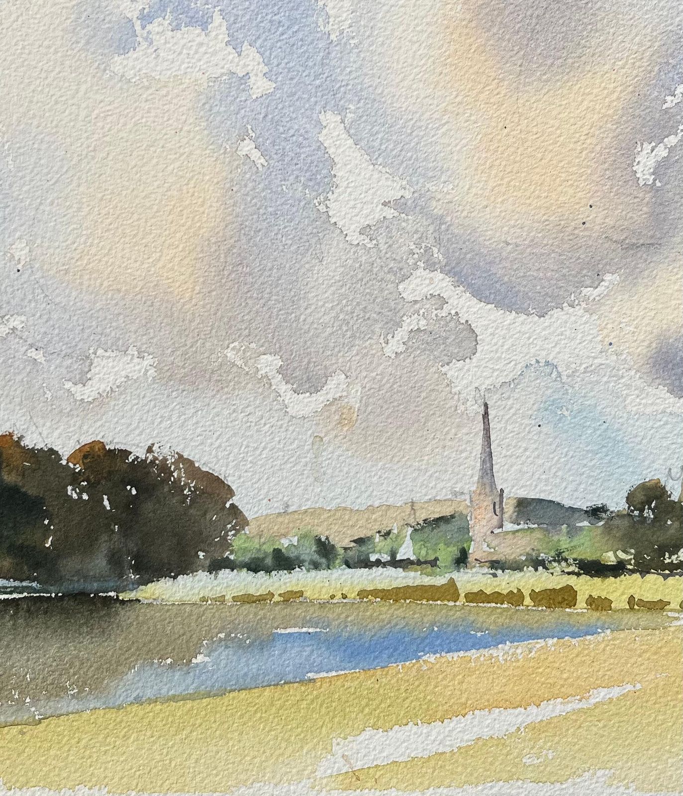 Anthony Avery British Original Watercolor Of A Countryside Walk By The Riverbank photo Art
