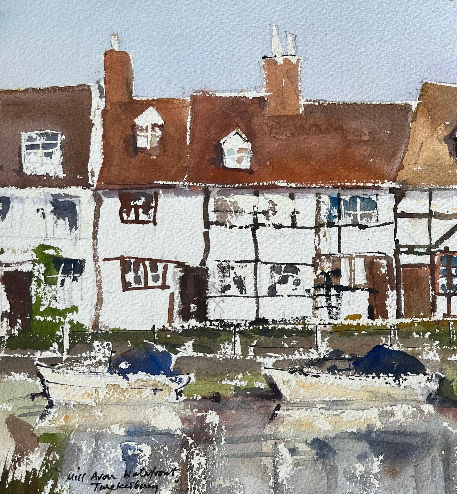 Anthony Avery British Impressionist Watercolor Of Mill Avon Waterfront In Tewkesbury photo 420.0