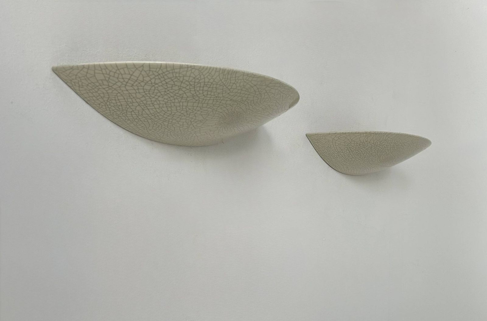 Pair Of Vintage Crackle Glazed Porcelain Wall Sconces, France, 1970 photo 360.0