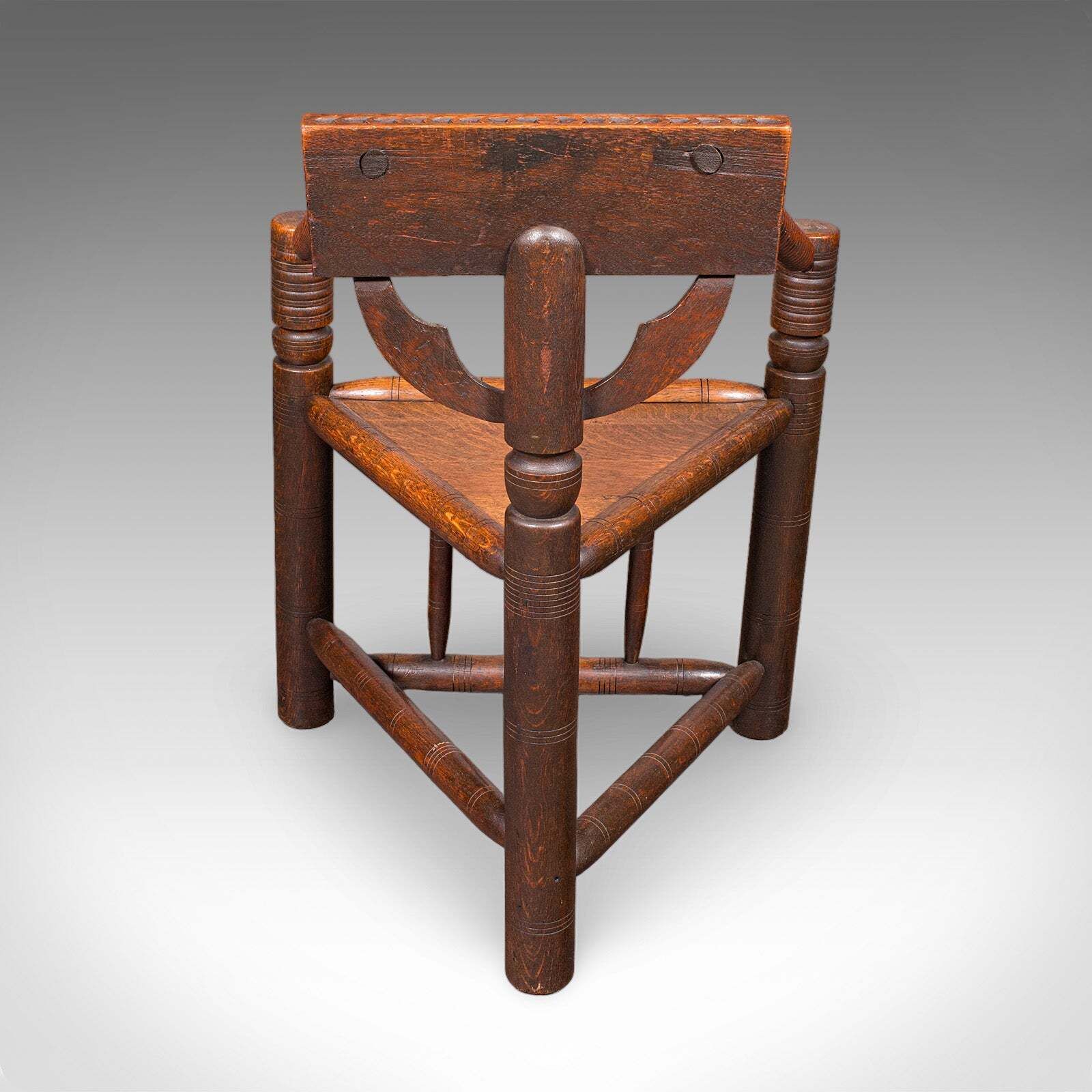Antique Turner's Chair, English Oak, Warwick, Old Saxon, Elbow Seat, Victorian photo Furniture
