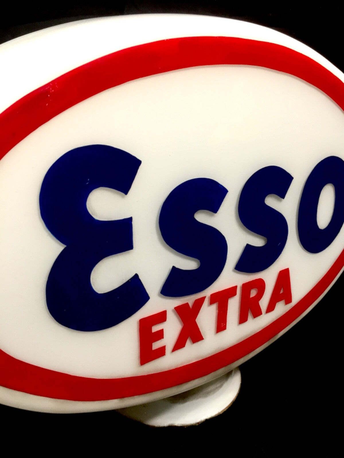 Antique Advertising Original Glass Esso Extra Motor Oil Petrol Pump Globe C1951 photo 1100.0