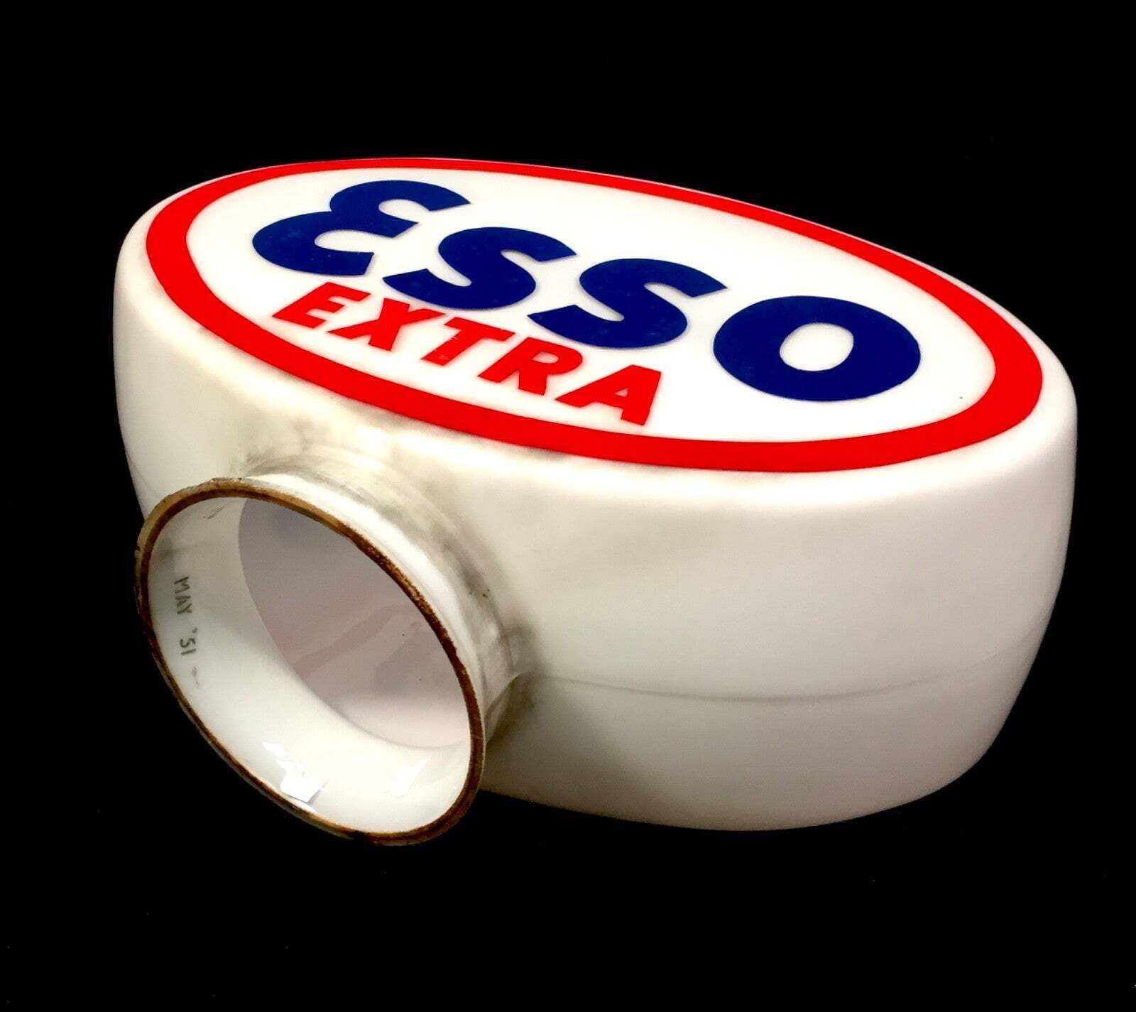 1100.0 Antique Advertising Original Glass Esso Extra Motor Oil Petrol Pump Globe C1951 photo