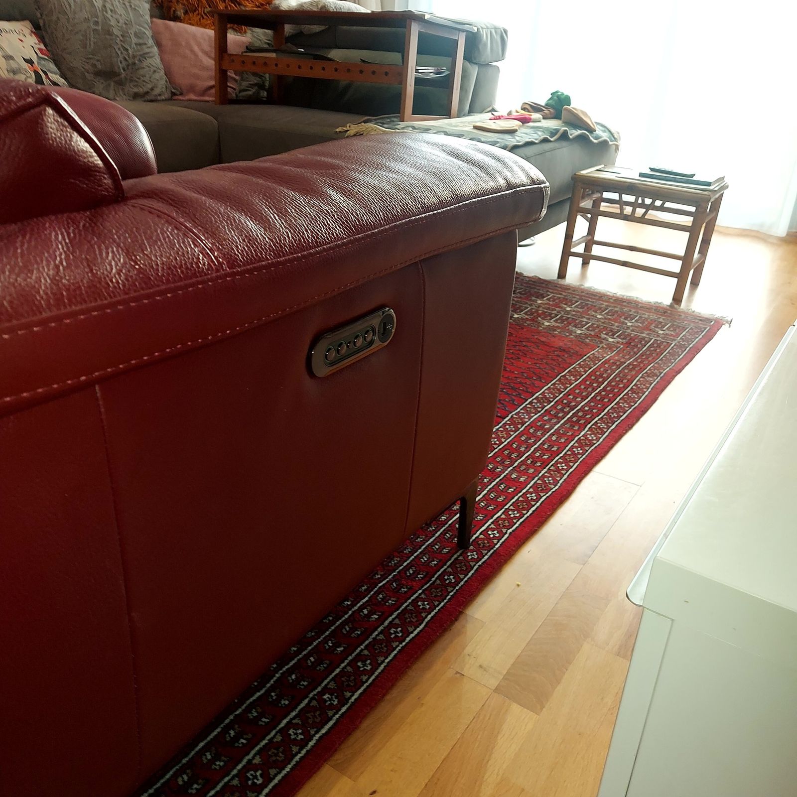 Milano Red Leather Powered Reclining Armchair photo for sale