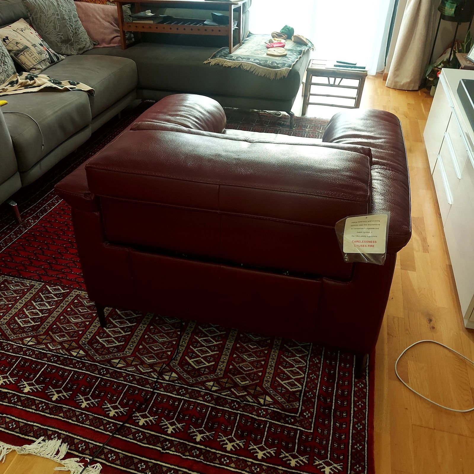 Milano Red Leather Powered Reclining Armchair photo 100.0