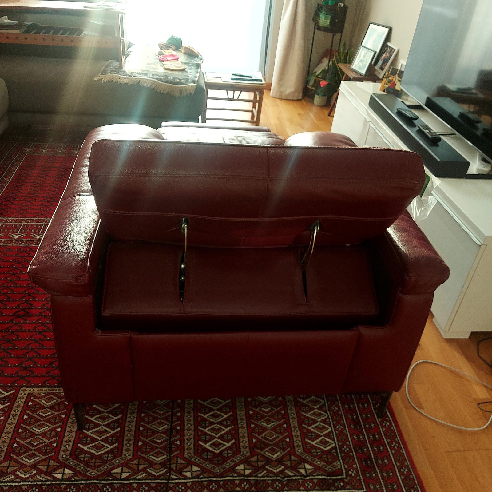 photo for sale Milano Red Leather Powered Reclining Armchair