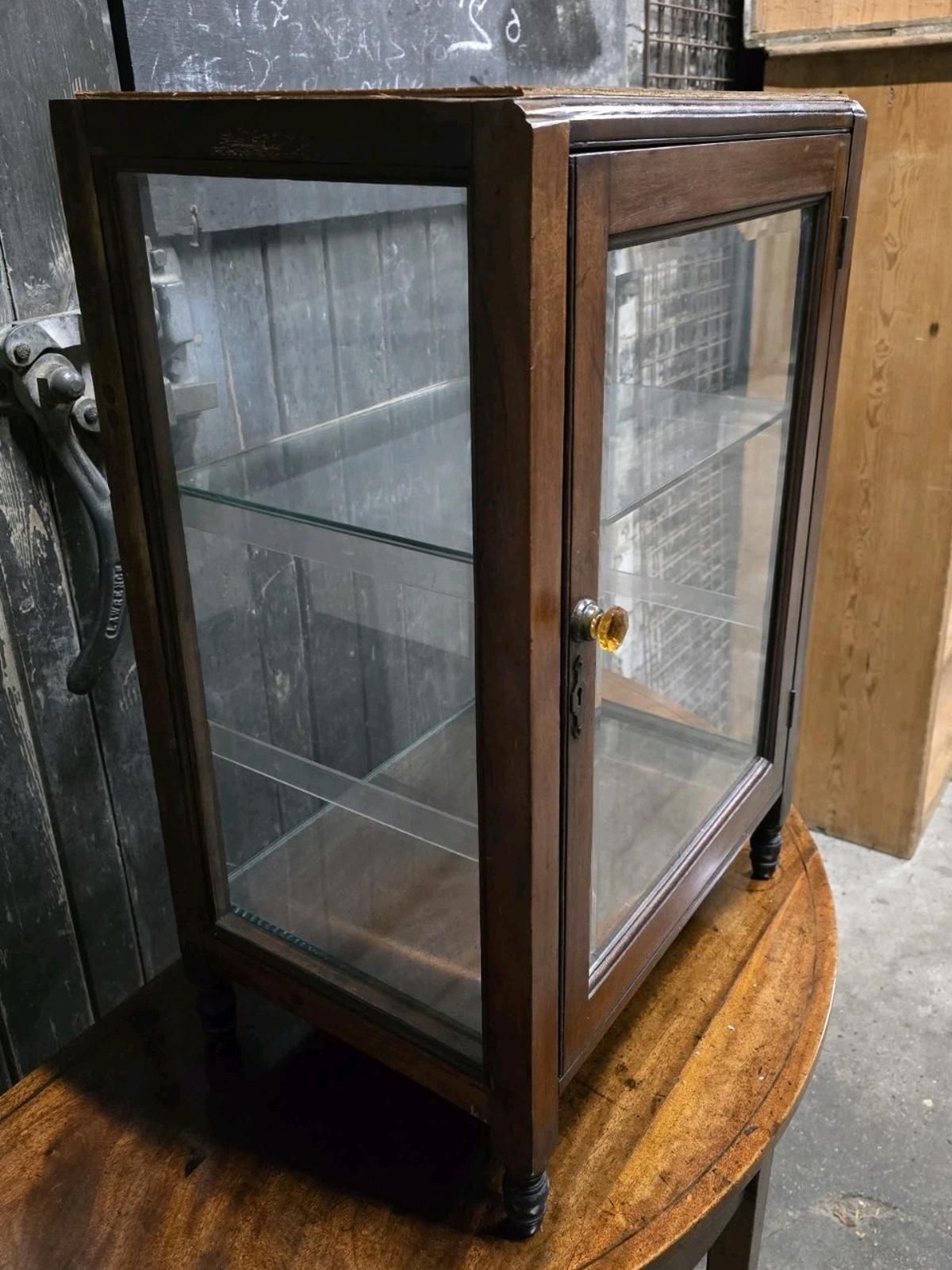 Antique Victorian 19th Century Mahogany Shop Medicine Display Cabinet photo buy