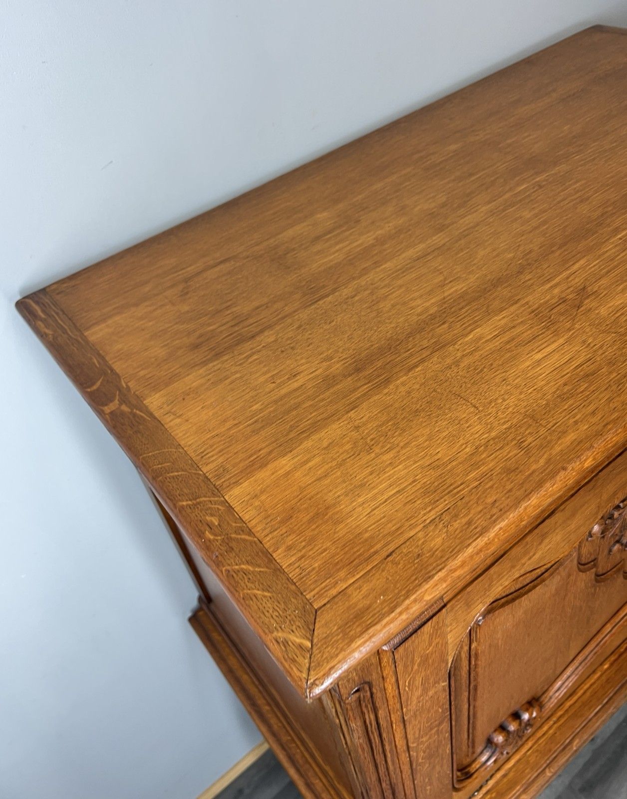 Cabinet Vintage French Louis Style Oak Carved Sideboard With Drawer Lot 4577 photo buy