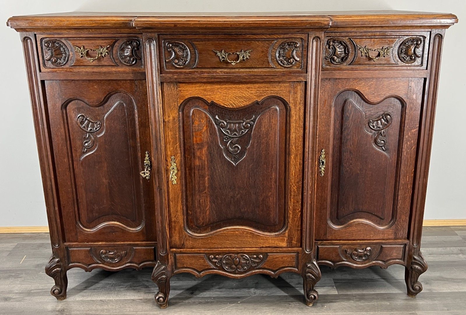 Sideboard Antique French Louis XVI Oak Cabinet Carved Cupboard Lot 4571 photo for sale