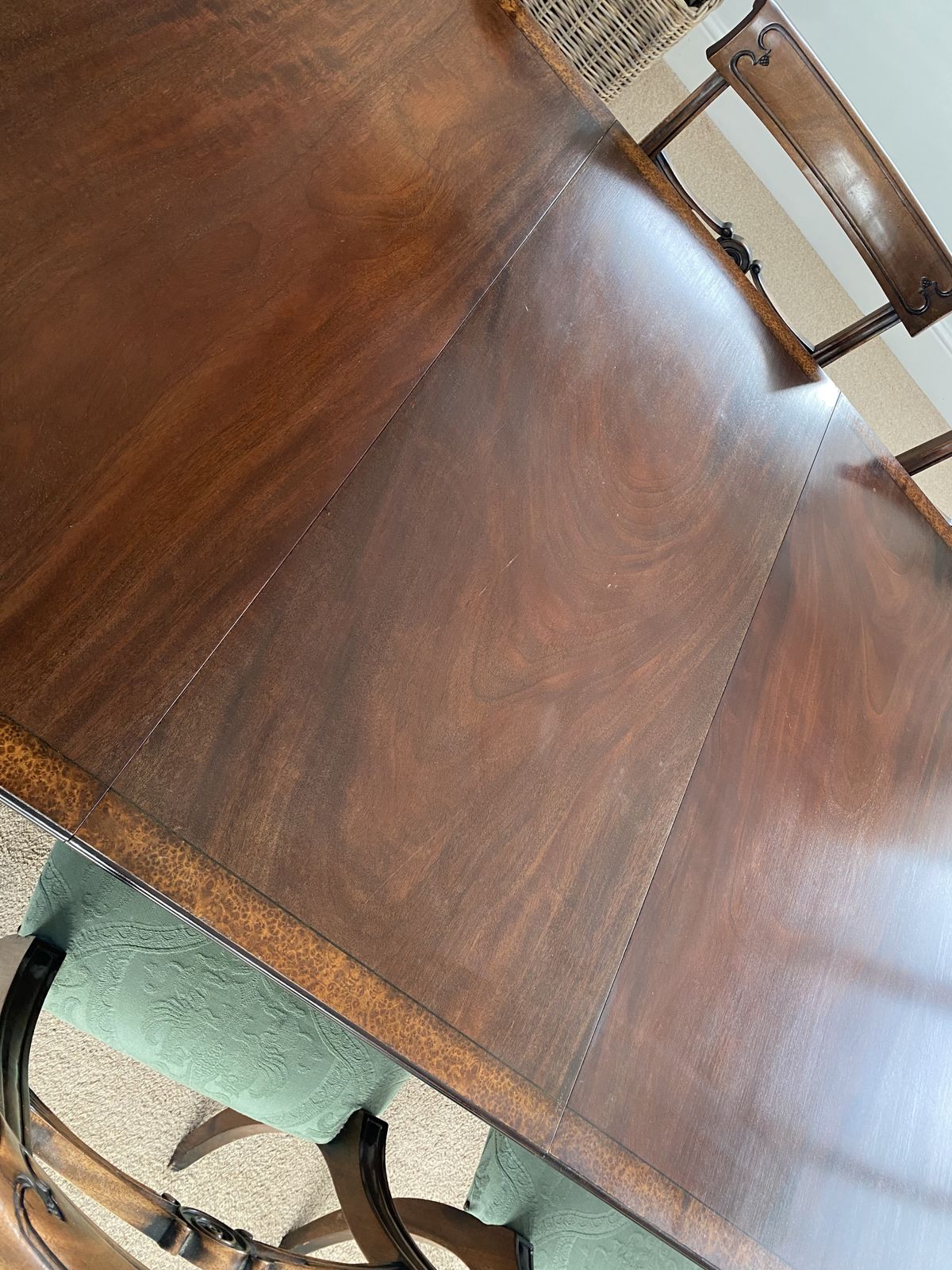 Dodges Of Sherborne, George The 5th, 8 Seater Dining Table, Mahogany Inlaid And Chairs photo 1320.0