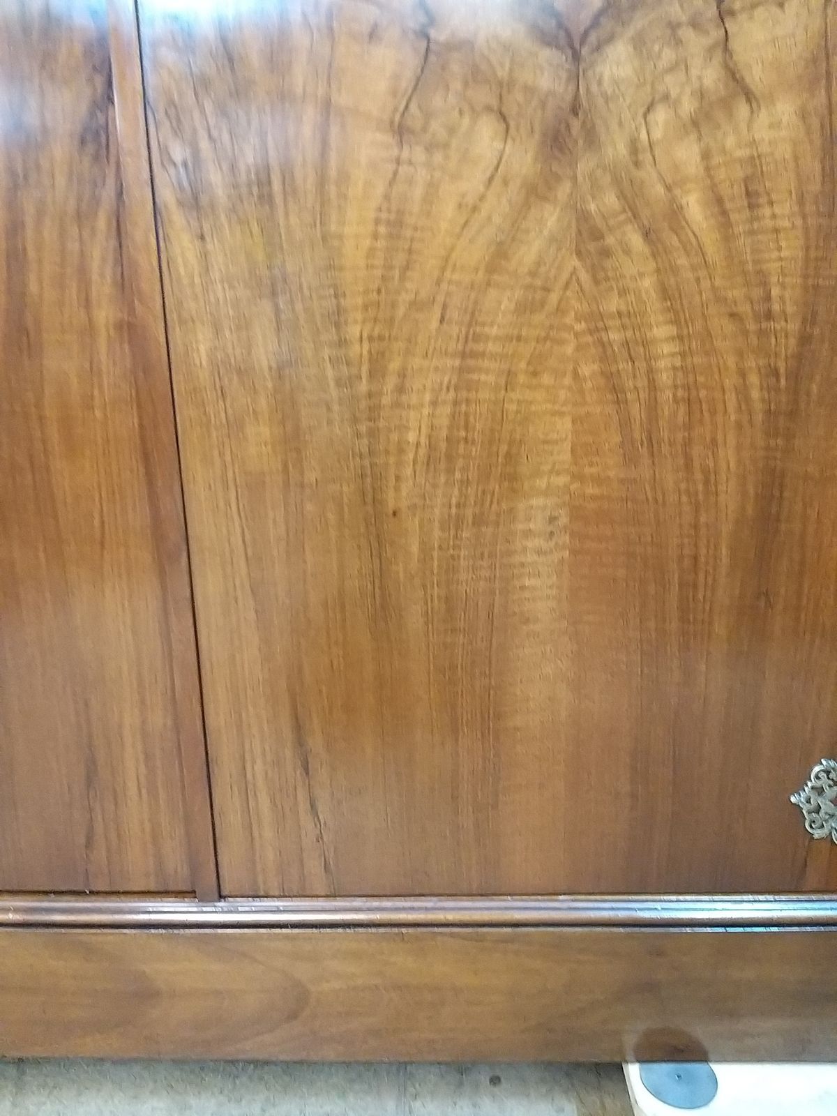1926 Ladies Compactom Wardrobe "Y Y Model" Walnut With Metal Filigree Detail. photo for sale