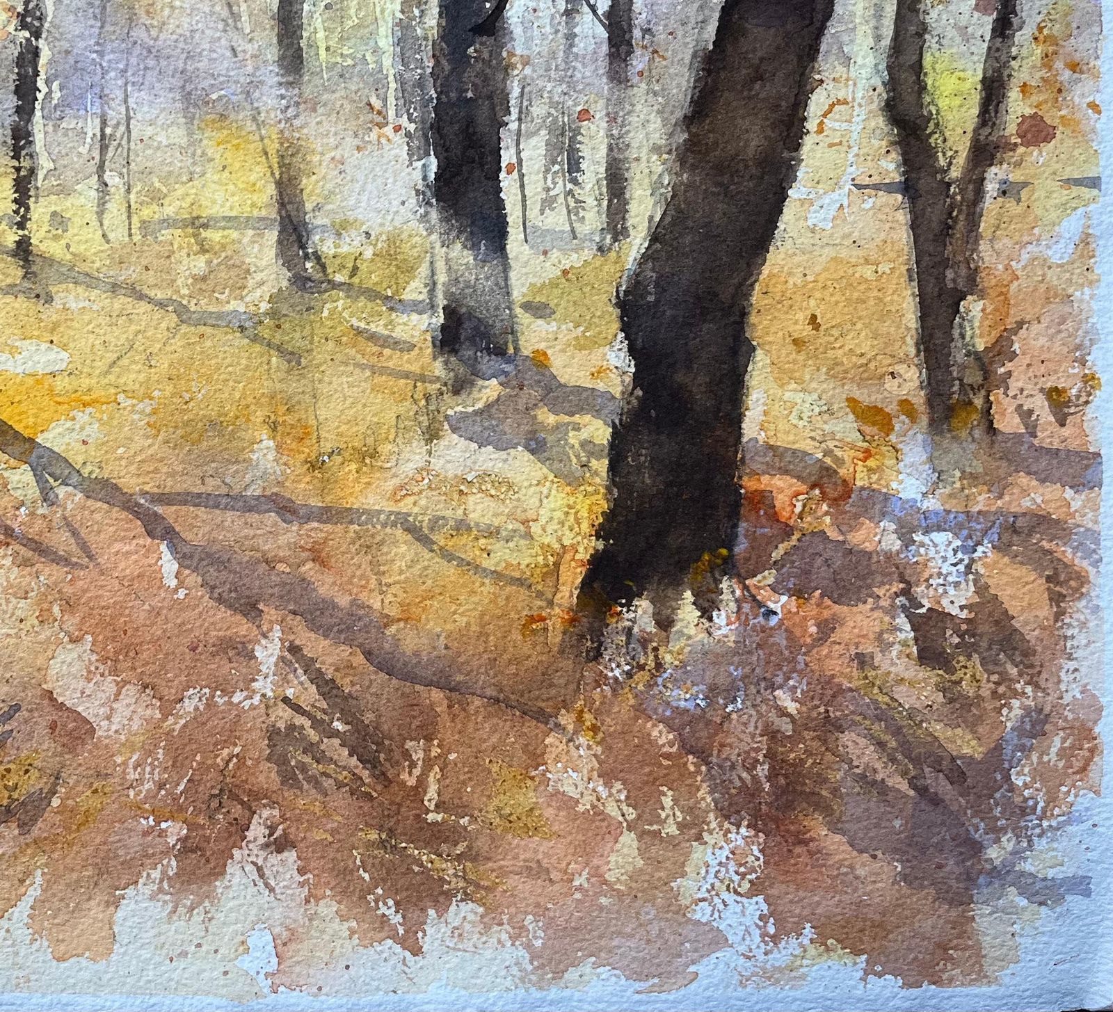 Anthony Avery British Impressionist Watercolor Of A Serene Autumn Woodland Scene photo for sale