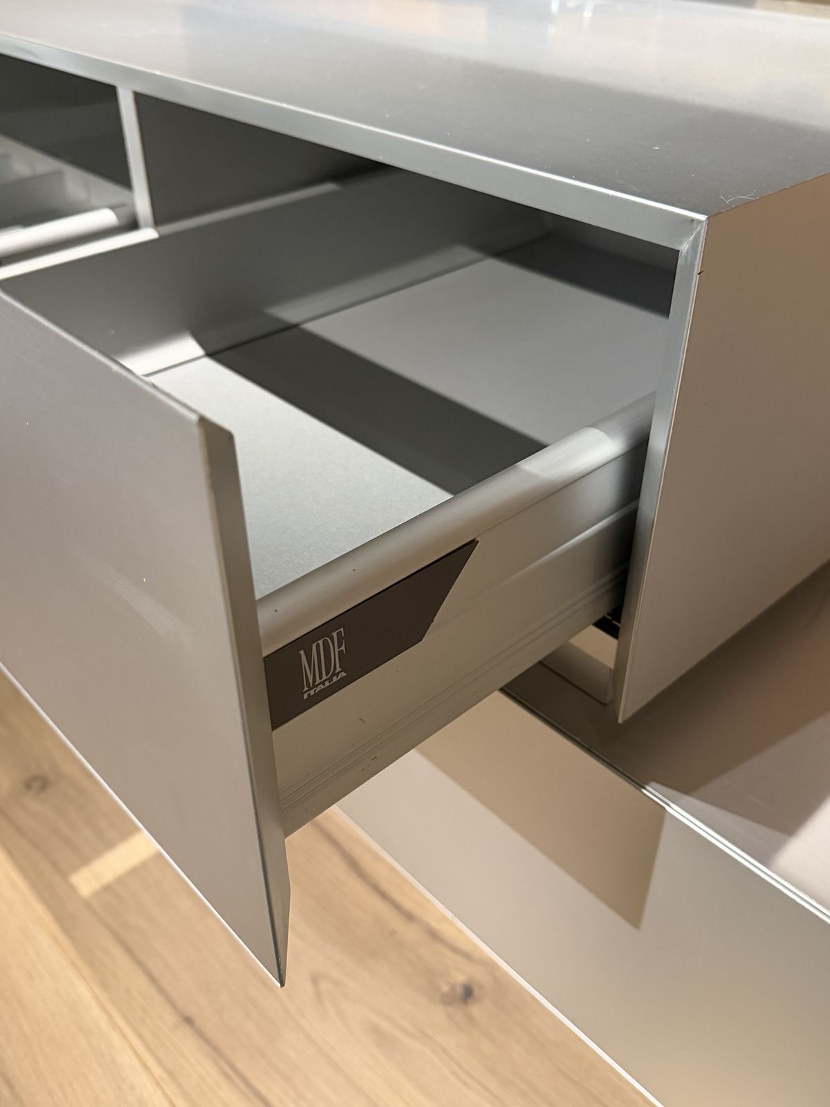photo for sale M.D.F. Italia Lowboard Aluminum Tv Console