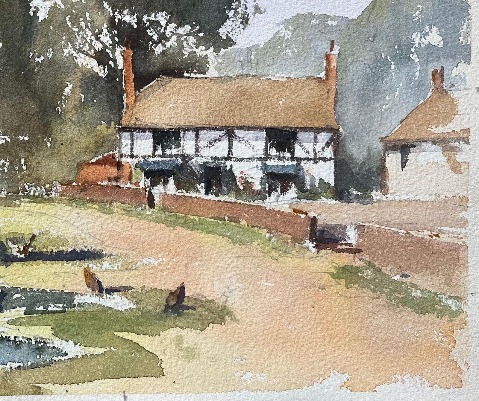Anthony Avery British Impressionist Watercolor Of A Rural English Village Scene photo Art