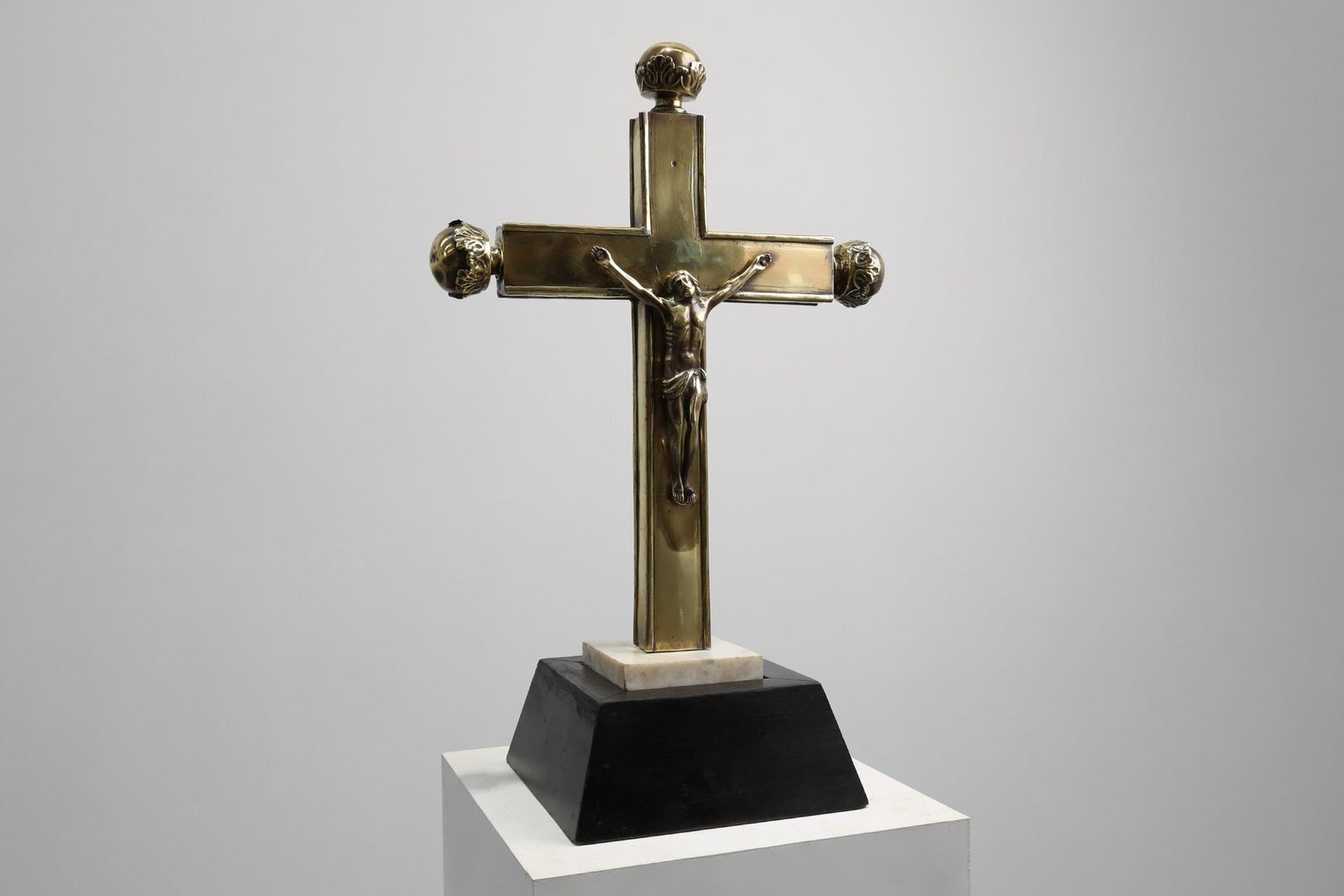 Belgian Processional Crucifix On Pedestal, 1500s photo 3161.0