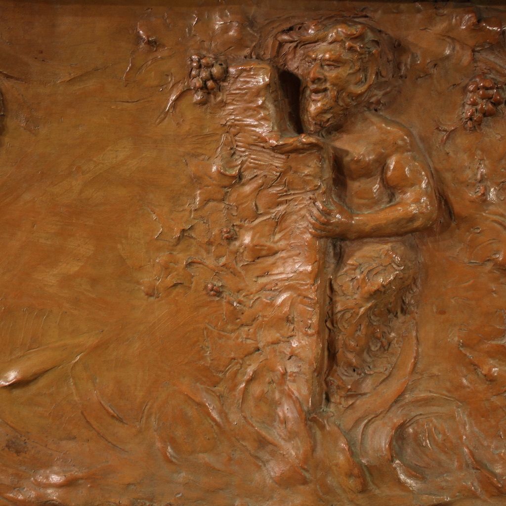 photo buy French Terracotta Bas Relief, Venus With Faun From 20th Century