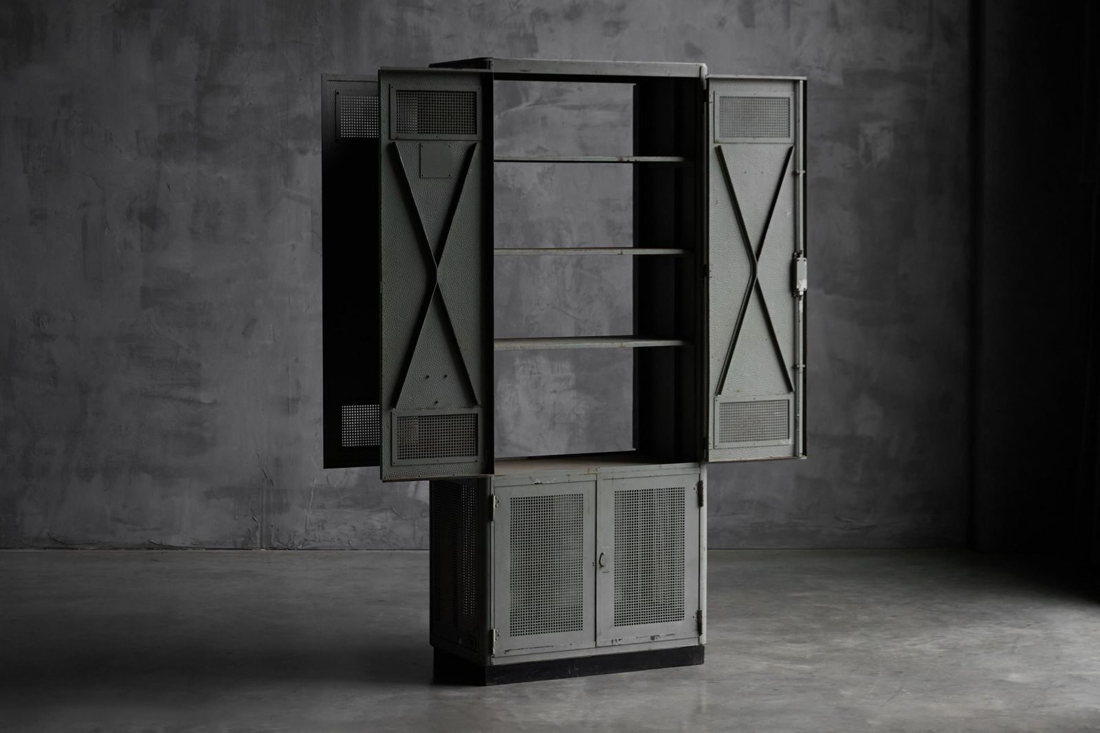 Industrial Steel Cabinet, France, 1960s photo vinterior