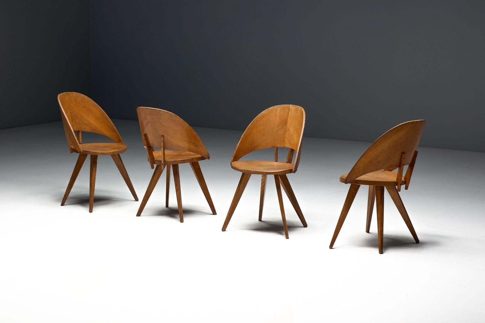 1120.0 Mid Century Plywood Dining Chairs, Italy, 1950s photo