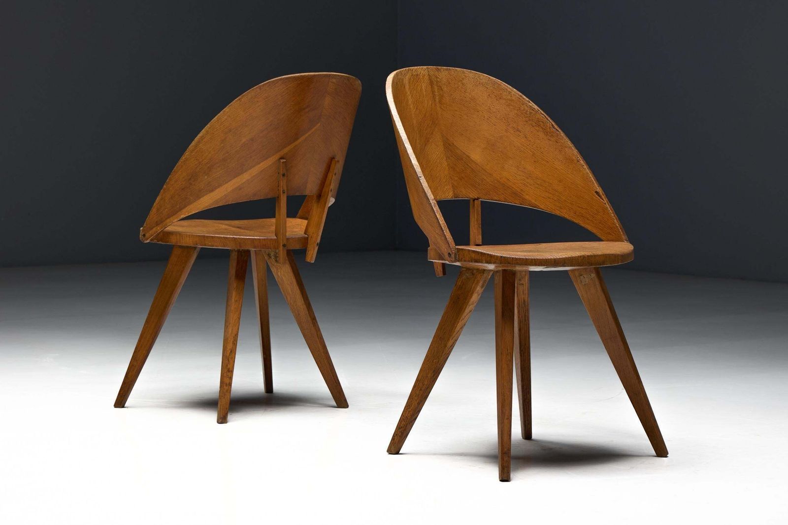 photo buy Mid Century Plywood Dining Chairs, Italy, 1950s