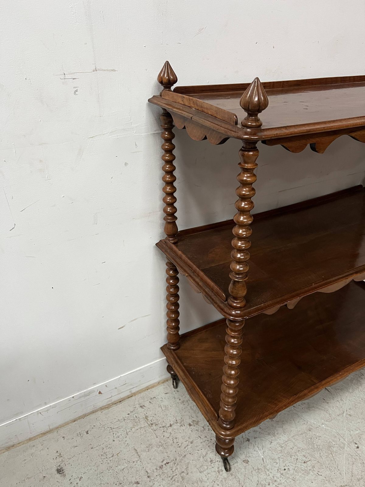 Napoleon III Console Table With Three Shelves In Mahogany And Veneer, 19th Century photo 1138.5