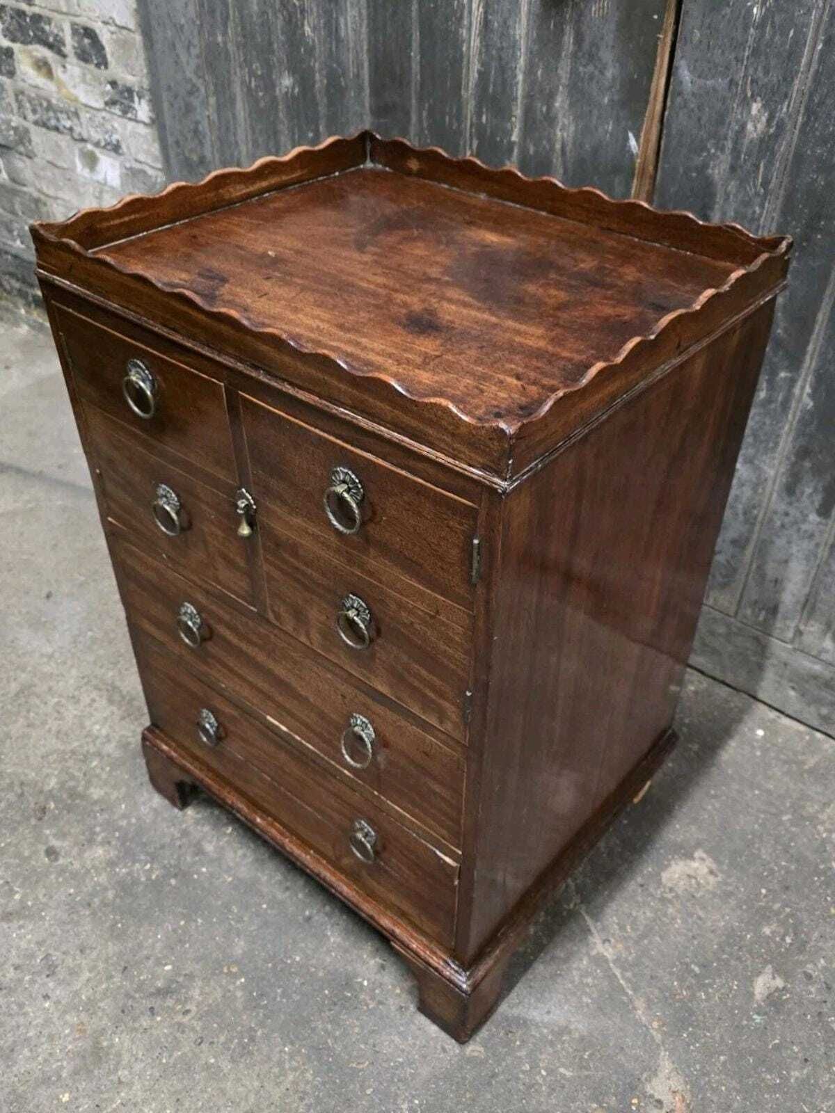 Antique 19th Century Regency Mahogany Chesf Of Drawers Cabinet photo Furniture