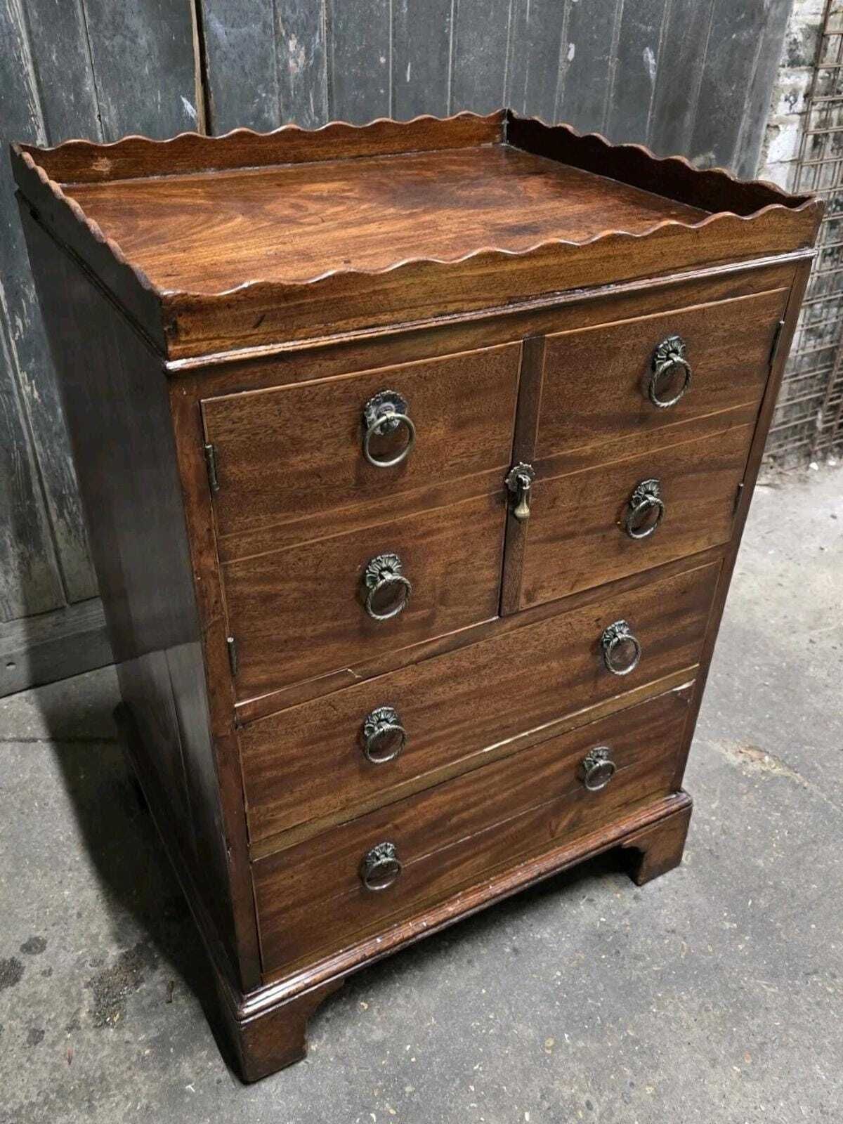 Antique 19th Century Regency Mahogany Chesf Of Drawers Cabinet photo 549.0