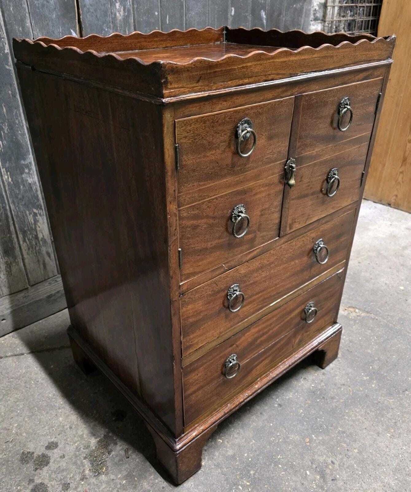 Antique 19th Century Regency Mahogany Chesf Of Drawers Cabinet photo vinterior