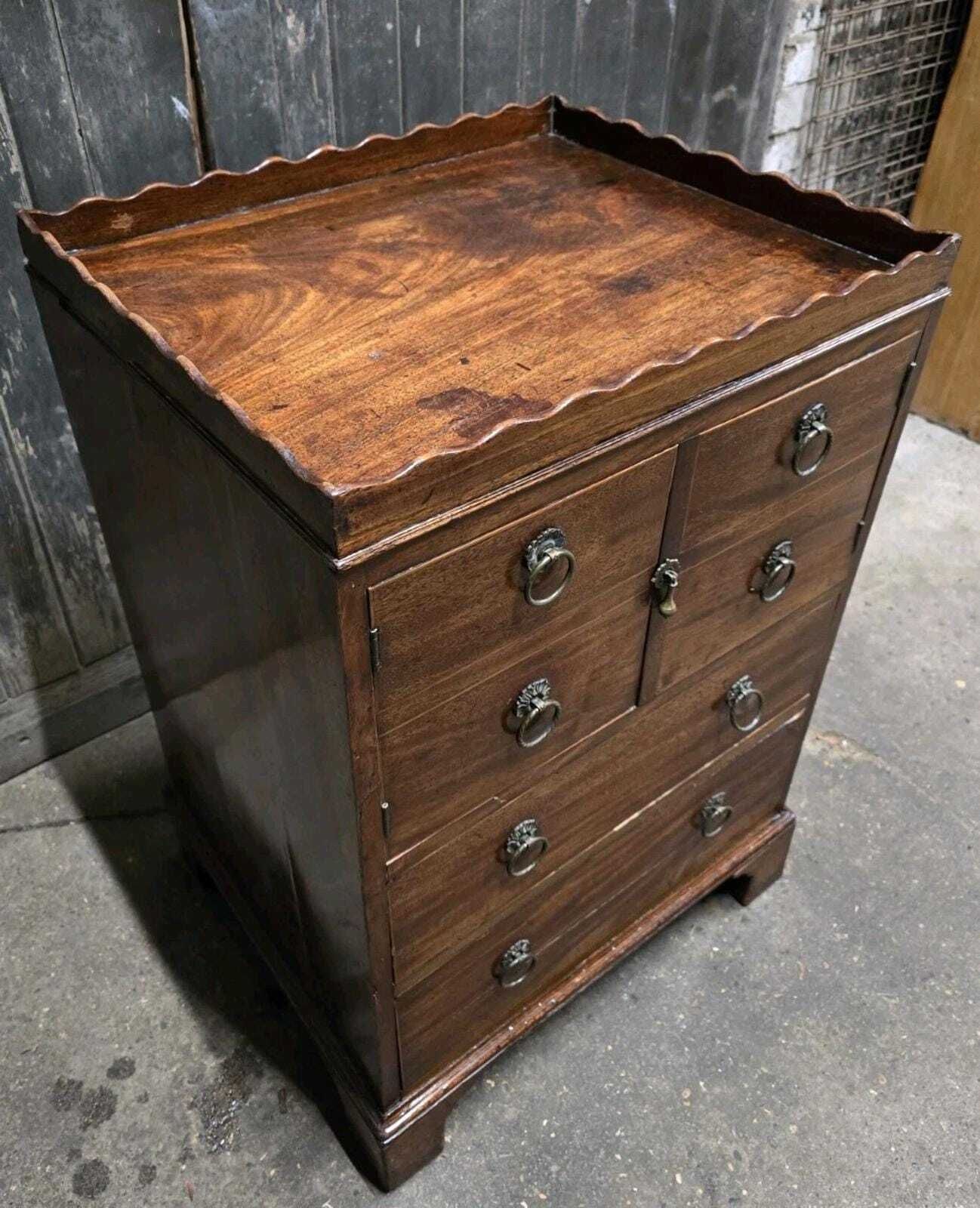 Antique 19th Century Regency Mahogany Chesf Of Drawers Cabinet photo buy