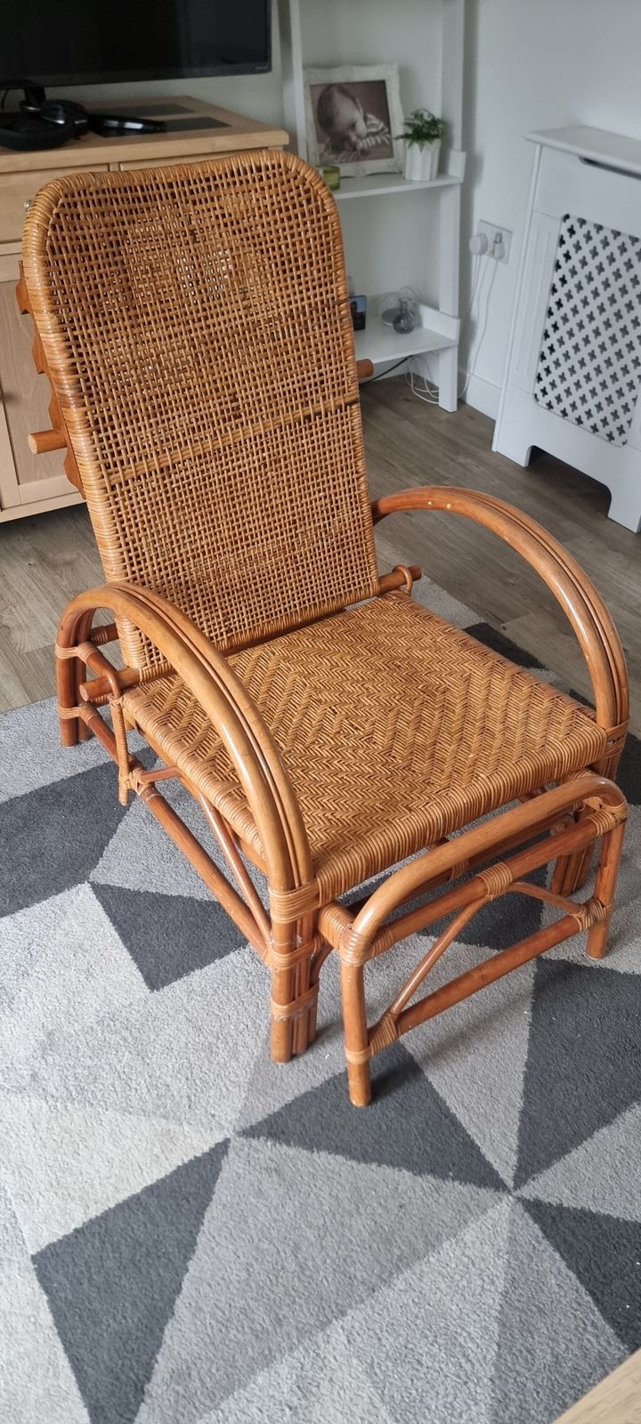 1950   1970 Rattan & Bamboo Lounge Chair